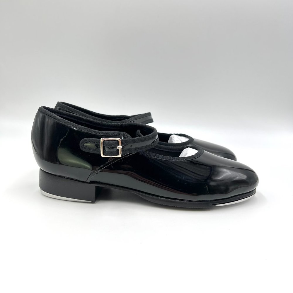 Capezio Womens Size 6 6M 3800โ Mary Jane Black Patent Buckled Dance Tap Shoes